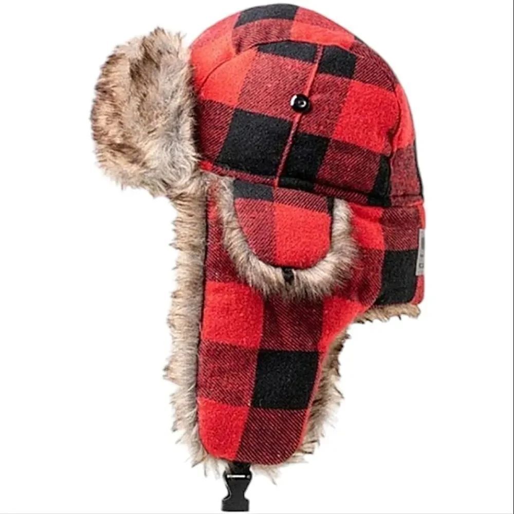 SA Company Red & Black Buffalo Plaid Trapper Hat